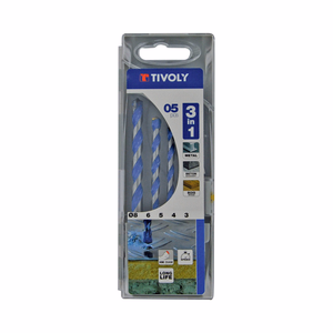 5 brocas 3 en 1 multimaterial Ø 3 a 8 mm  - taladrado - Réf. 11901770002 - Outil professionnel - Tivoly