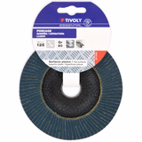ZIRCONIUM FLAP disc (Hanging cardboard) / Dim Ø125 / Gr : 36 - TIVOLY - sanding - Reference: XT10112011343 - Vue 2 - Professional Tool