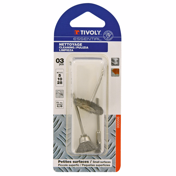 3 pieces - mini brushes: pencil - cup - circular  - TIVOLY - brushes - Reference: XT20252000566 - Image principale - Professional Tool