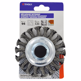 Cepillo CIRCULAR -Alambre de acero trenzado -Decapado de metal (Cartoncillo colgante) / Ø: 95 / 0.5 - TIVOLY - cepillado - Referencia: XT20252006005 - Vue 2 - Herramienta profesional