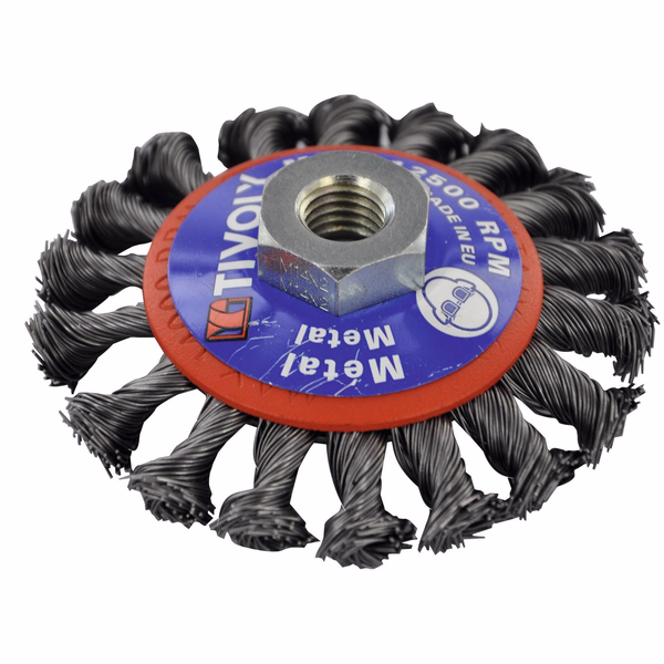 CONICAL brush - Twisted steel wire - Coarse scouring of the metal (Blister) / Ø: 95 / 0.5 - TIVOLY - brushes - Reference: XT202520137 - Image principale - Professional Tool