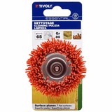 CUP brush - Red nylon bristle - Stripping of wood (Hanging cardboard) / Ø: 65 /  - TIVOLY - brushes - Reference: XT20222000780 - Vue 2 - Professional Tool