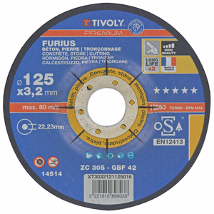 FURIUS cutting disc - for materials (concretes) PREMIUM (Box) - cutting discs - Reference: XT30111 - Professional Tool - Tivoly