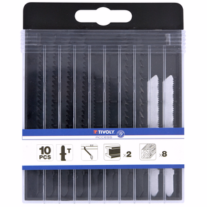 10 hojas de sierra de calar para madera y metales no ferrosos -Enganche en T  - composiciones mixtas para serrado - Referencia: XT50557505500 - Herramienta profesional - Tivoly