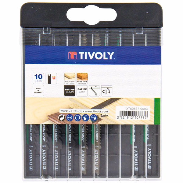 10 jigsaw blades for soft and hard wood - U attachment  - TIVOLY - sawing - Reference: XT505370003 - Image principale - Professional Tool