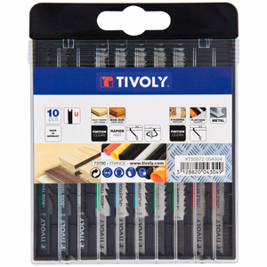 10 jigsaw blades for wood, laminated wood, plastic and non-ferrous metals - U attachment  - sawing mixed compositions - Reference: XT50572004304 - Professional Tool - Tivoly