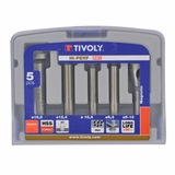 5 pièces -4 fraises à noyer HSSE5 DIN335C à 90° Ø 8,3 à 16,5mm + 1 fraise à ébavurer HSSE5  - TIVOLY - fraisage - Référence: 10331670006 - Vue 1 - Outil professionnel