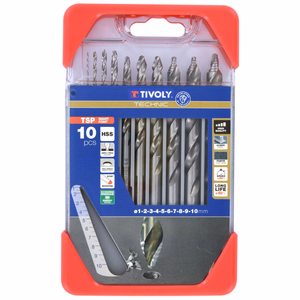 10 forets métaux HSS taillé meulé affûtage Tivoly Smart Point Ø 1 à 10mm  - perçage - Réf. 11457070001 - Outil professionnel - Tivoly