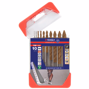 10 forets métaux HSS taillé meulé revêtus FUSIO affûtage Tivoly Smart Point Ø 1 à 10mm  - perçage - Réf. 11457170001 - Outil professionnel - Tivoly