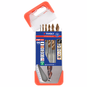 6 HSS metal drill bit coated FUSIO Grinding Tivoly Smart Point Ø1 to 8mm  - drilling - Réf. 11457170002 - Outil professionnel - Tivoly