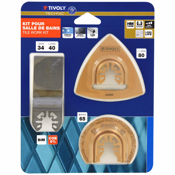 Kit 3 pièces pour salle de bains  - TIVOLY - sciage - Référence: XT512720002 - Image principale - Outil professionnel