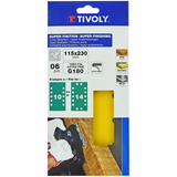 EASY-FIX sanding pad -115x280 mm - For orbital sander (Carton sleeve) / Dim 115x230 / Gr : 180 - TIVOLY - sanding - Reference: XT10122012253 - Vue 2 - Professional Tool