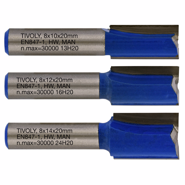 3 slotting cutters Ø 10 - 12 - 14 mm  - TIVOLY - routing - Reference: XT60642067325 - Image principale - Professional Tool