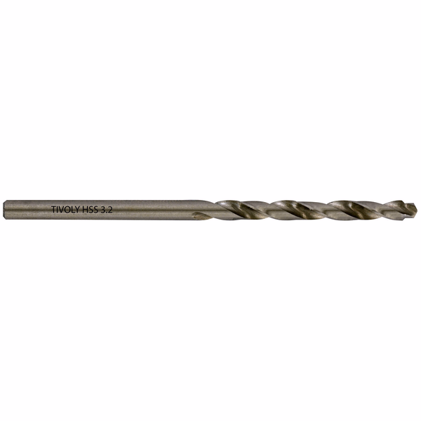 Ø: 3.2 / L: 65 / Foret métaux TSP HSS taillé meulé -DIN338 -h8 -Affûtage Smart Point (Boite brochable) - TIVOLY - perçage - Référence: 11457060320 - Image principale - Outil professionnel
