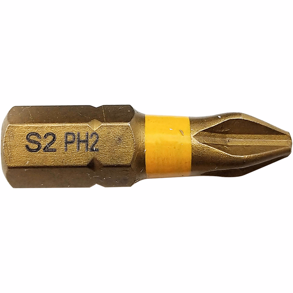 Embout de vissage -Torsion TiN -Pour vis Phillips (Blister) N°: N2 / L: 25 - TIVOLY - vissage & serrage - Référence: 11522320200 - Image principale - Outil professionnel