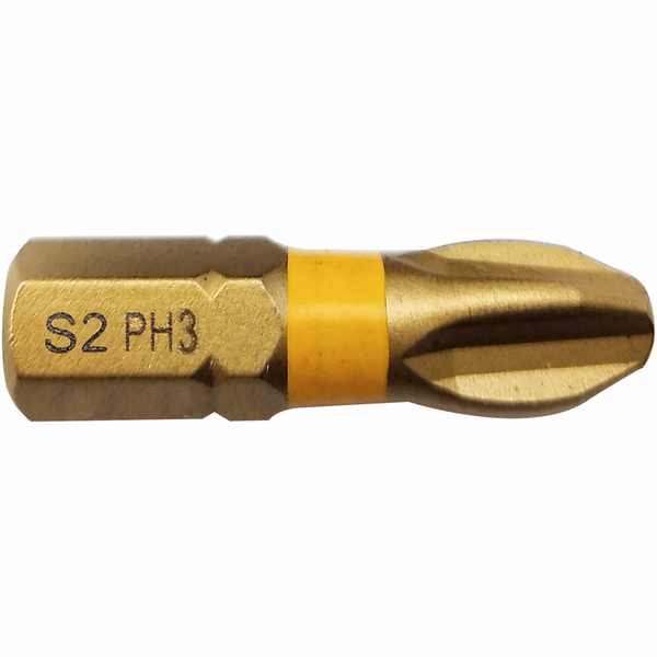 Embout de vissage -Torsion TiN -Pour vis Phillips (Blister) N°: N3 / L: 25 - TIVOLY - vissage & serrage - Référence: 11522320300 - Image principale - Outil professionnel