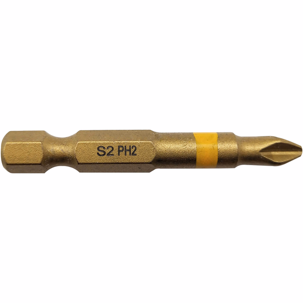 Screwdriver bit -Torsion TiN - For Phillips screws (Blister) N°: N2 / L: 50 - TIVOLY - screwdriving - Reference: 11522820200 - Image principale - Professional Tool