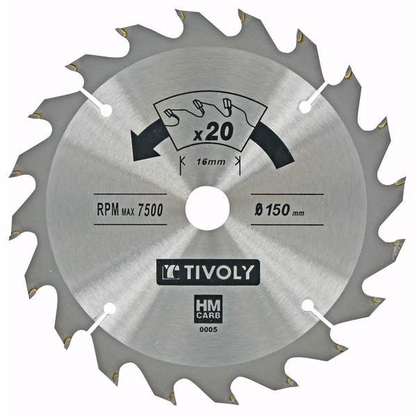 Ø: 150 x Ø2: 16 x Z: 20 / Ultra thin circular saw blade - Flow rate - For wood, plaster, plastic. (Carton sleeve)  - TIVOLY - sawing - Reference: XT505140005 - Image principale - Professional Tool