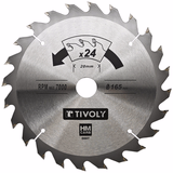 Ø: 165 x Ø2: 20 x Z: 24 / Hoja de sierra circular ultrafina - Caudal - Para madera, yeso, plástico. (Funda cartón)  - TIVOLY - serrado - Referencia: XT505140007 - Vue 1 - Herramienta profesional