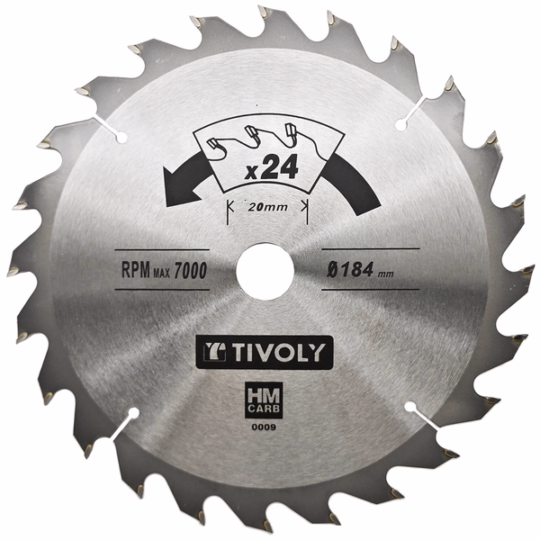 Ø: 184 x Ø2: 20 x Z: 24 / Ultra thin circular saw blade - Flow rate - For wood, plaster, plastic. (Carton sleeve)  - TIVOLY - sawing - Reference: XT505140009 - Image principale - Professional Tool