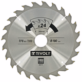 Ø: 190 x Ø2: 30 x Z: 24 / Hoja de sierra circular ultrafina - Caudal - Para madera, yeso, plástico. (Funda cartón)  - TIVOLY - serrado - Referencia: XT505140011 - Vue 1 - Herramienta profesional