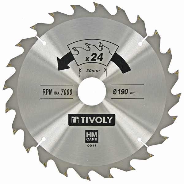 Ø: 190 x Ø2: 30 x Z: 24 / Ultra thin circular saw blade - Flow rate - For wood, plaster, plastic. (Carton sleeve)  - TIVOLY - sawing - Reference: XT505140011 - Image principale - Professional Tool