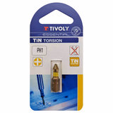 Embout de vissage -Torsion TiN -Pour vis Phillips (Blister) N°: N1 / L: 25 - TIVOLY - vissage & serrage - Référence: 11522320100 - Vue 2 - Outil professionnel