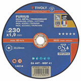 Disque à tronçonner FURIUS -pour le métal (Boite) / Ø: 230 / Ep: 1.9 - TIVOLY - tronçonnage - Référence: XT3032111230019 - Vue 1 - Outil professionnel