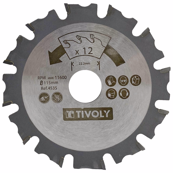 Ø: 115 x Ø2: 22.2 x Z: 12 / Cutting disc - For wood and wood with embedded nails - For grinder (Carton sleeve)  - TIVOLY - sawing - Reference: XT50512004535 - Image principale - Professional Tool