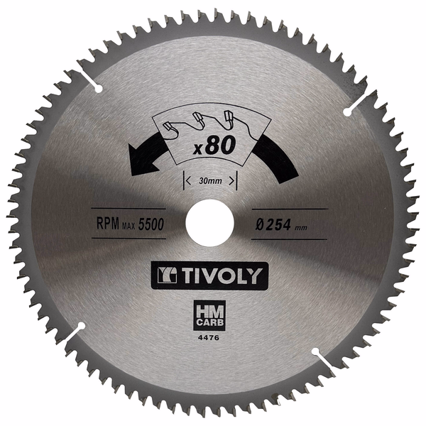 Ø: 254 x Ø2: 30 x Z: 80 / Circular saw blade - Finishing - For hardwood, laminated wood, parquet - For radial saw (Carton sleeve)  - TIVOLY - sawing - Reference: XT50514004476 - Image principale - Professional Tool