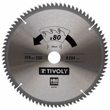 Ø: 254 x Ø2: 30 x Z: 80 / Lame de scie circulaire -Finition - Pour Bois dur, stratifié, parquet -Pour scie radiale (Etui carton)  - TIVOLY - sciage - Référence: XT50514004476 - Vue 1 - Outil professionnel
