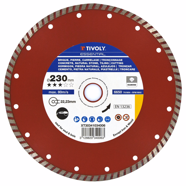 DIAMOND disc - MULTI-MATERIAL - Economic Range (Hanging box) / Ø: 230 / Ep: 1.6 - TIVOLY - cutting discs - Reference: XT30341034006 - Image principale - Professional Tool