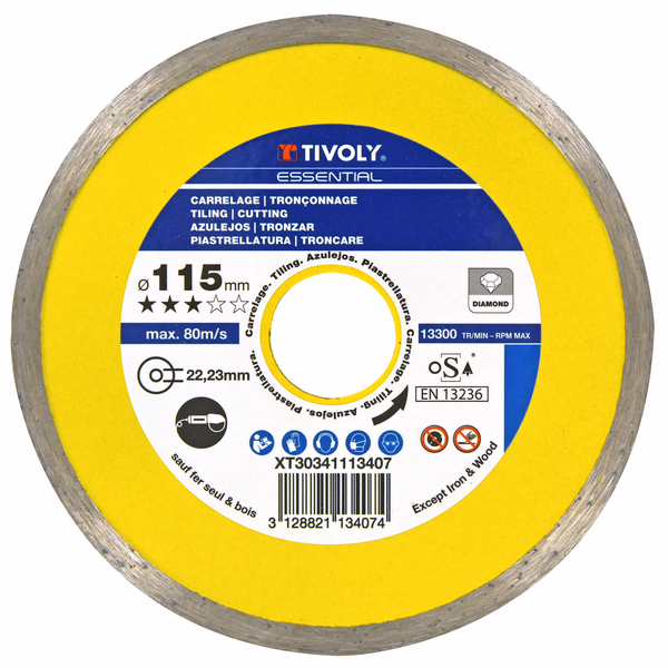 DIAMOND disc - TILES - Economic Range ESSENTIAL (Hanging box) - TIVOLY - cutting discs - Reference: XT31181 - Image principale - Professional Tool