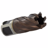 HSS annular cutter - TiAlN coating - Short series - Weldon (Hanging tube) Ø: 37 / Øint: 28 / L: 60 - TIVOLY - core hole drilling - Reference: 10370013700 - Vue 4 - Professional Tool