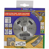 Ø: 136 x Ø2: 20 x Z: 20 / Lame de scie circulaire ultra fine -Débit -Pour bois, plâtre, plastique. (Etui carton)  - TIVOLY - sciage - Référence: XT505140003 - Vue 2 - Outil professionnel