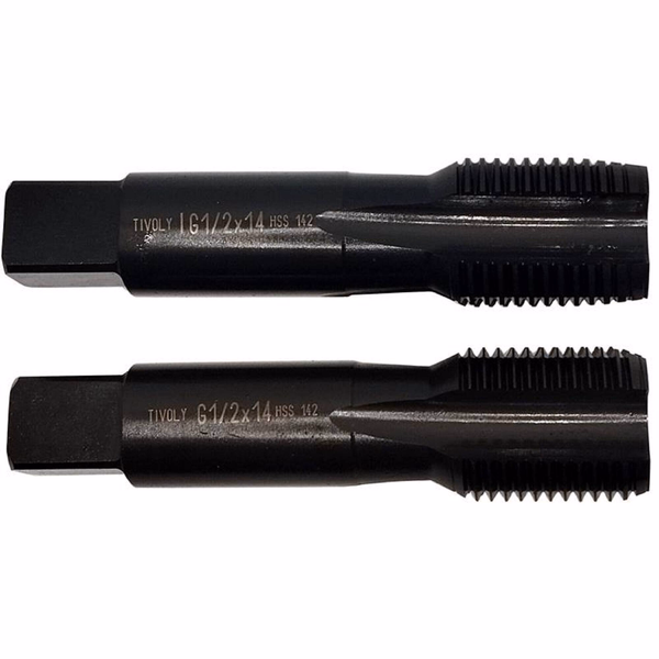 Set of 2 taps MULTIAPLICATION HSS VAPORISED HSS hand taps | BSP GAS thread | DIN 5157 | 6H (Unit packaging) / Ø: 3/4 X 14 - TIVOLY - tapping - Reference: 953142100340140 - Image principale - Professional Tool