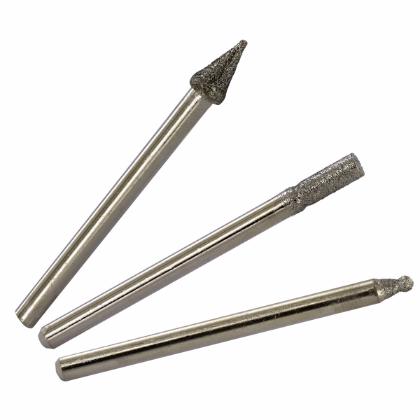 3 Mini-Fraises Diamant Ø2-3-4,5 mm (boule, cylindrique, flamme)  - TIVOLY - accessoires & outils a main - Référence: 11108320001 - Image principale - Outil professionnel