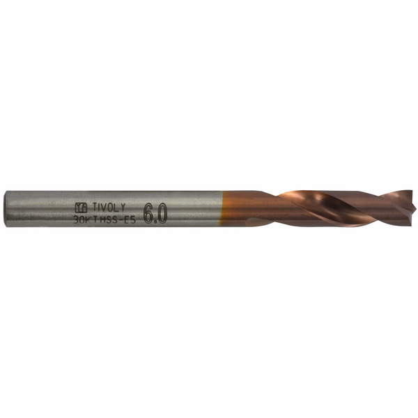 Ø: 6 / L: 66 / Fully ground HSS E5 metal drill bit - Fusio Coating - DIN1897 - h8 - Welding point and sheet special sharpening (Plastic sleeve) - TIVOLY - drilling - Reference: 11447140600 - Image principale - Professional Tool