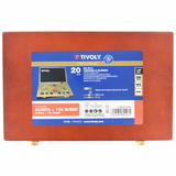 20 pièces - 6 jeux de 2 tarauds HSS DIN352 + 6 filières HSS M3 à M10 + 1 tourne à gauche N°1,5 + 1 porte-filière 25,4 TECHNIC  - TIVOLY - taraudage - Référence: 11900870004 - Vue 2 - Outil professionnel