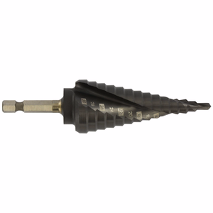 HSS step drill bit - TiAlN coated - Helicoidal flutes -Split point - Shock serie hexa shank PREMIUM (Blister Box) - drilling - Reference: 1144822 - Professional Tool - Tivoly