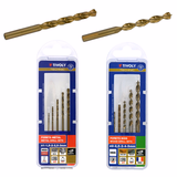 Juego de 5 brocas para madera de punta rápida Ø 2 a 5mm + 5 brocas para metal de punta en cruz SLR graduadas HSS-E5 (Cobalto 5%) Ø 1 a 3mm  - TIVOLY - maletas mixtas - Referencia: 11901170066 - Vue 1 - Herramienta profesional