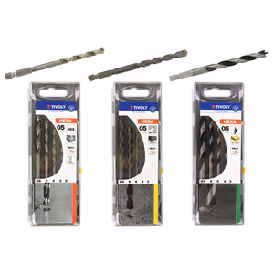 Lot de 3 coffrets hexa : 1 coffret de forets métal queue hexa 5pcs Ø 2 à 6mm + 1 coffret de forets béton queue hexa 5pcs Ø3 à 8mm + 1 coffret de mèches bois 3 pointes queue hexa 5pcs Ø3 à 8mm  - mallettes mixtes - Référence: 11901170067 - Outil professionnel - Tivoly