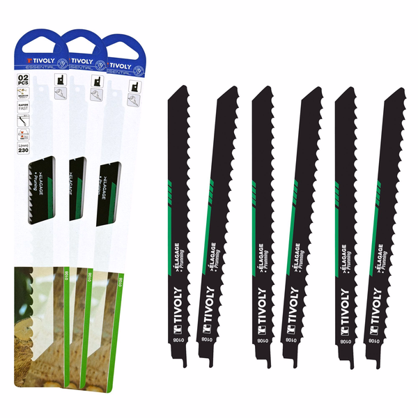 Lame de scie sabre -Pour élagage -Attache universelle (Etui carton) / L: 230 / H: 210 / Droite - TIVOLY - sciage - Référence: XT5058201083 - Image principale - Outil professionnel