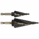 HSS step drill bit - TiAlN coated - Helicoidal flutes -Split point - Shock serie hexa shank (Hanging box) / ØMin/Max : /  - TIVOLY - drilling - Reference: 11448270001 - Vue 2 - Professional Tool
