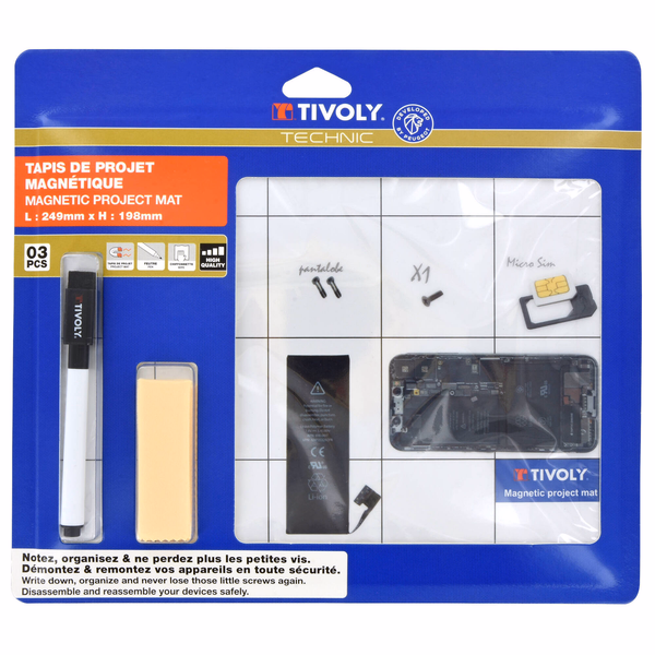 3 pieces - magnetic project mat  - TIVOLY - screwdriving - Reference: 11110420001 - Image principale - Professional Tool