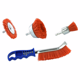 4 pièces : 3 brosses perceuse + 1 brosse main ergo pour le nettoyage du bois, cuivre, métal  - TIVOLY - brossage - Référence: XT20252580210 - Vue 2 - Outil professionnel