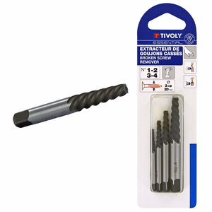 4 pièces -Extracteurs de goujons Ø 2,5 à 5,5mm  - extracteurs - Référence: 11111021234 - Outil professionnel - Tivoly