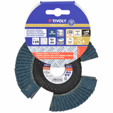 Disque LAMELLES ZIRCONIUM ajourées Ø125 TECHNIC (Cartonnette brochable) - TIVOLY - ponçage - Référence: 1T10272 - Vue 2 - Outil professionnel