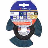 Disque LAMELLES ZIRCONIUM ajourées Ø125 (Cartonnette brochable) / Dim 125 / Gr : 60 - TIVOLY - ponçage - Référence: XT10112011375 - Vue 2 - Outil professionnel