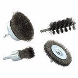 Kit de 4 brosses pour perceuse de toutes formes Ø22-28 et 75mm fil acier ondulé  - TIVOLY - brossage - Référence: XT20252580213 - Vue 1 - Outil professionnel